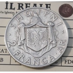 ALBANIA 2 FRANGA 1935 ZECCA ROMA